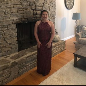 Maroon prom dress